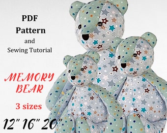 Memory Bear Pattern, Make Teddy Bear, Keepsake Bear Sewing Pattern
