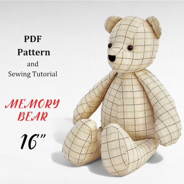 Memory Bear Pattern, Make Teddy Bear, Keepsake Bear Sewing Pattern