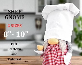 Chef Kitchen Gnome Sewing Pattern: Scandinavian Tomte Nisse (PDF)