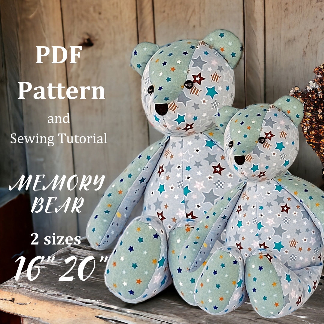 Memory Bear Pattern, Make Teddy Bear, Keepsake Bear Sewing Pattern - Etsy memory-bear-pattern-make-teddy-bear-keepsake-bear-sewing-pattern-etsy