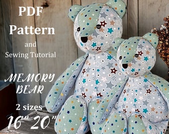 Memory Bear Pattern, Make Teddy Bear, Keepsake Bear Sewing Pattern