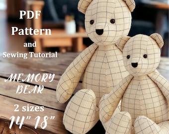 Memory Bear Pattern, Make Teddy Bear, Keepsake Bear Sewing Pattern
