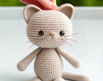 Modèle de chat au crochet SANS couture : modèle de peluche chat Amigurumi, doudou animal sans couture chats au crochet, modèle de chat au crochet facile sans couture, bricolage PDF