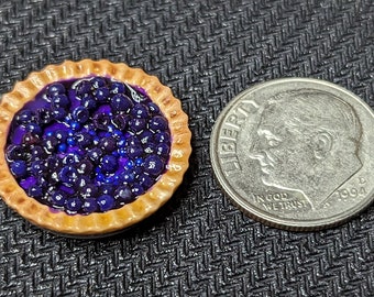 1:12 Blueberry Pie Dollhouse Miniature, One inch scale, realistic looking food, bakery, faux baked goods