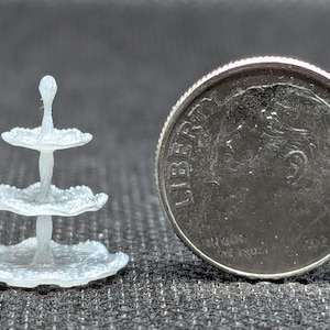 1:24 scale 3-tiered snack stand dollhouse miniature, half scale diorama, bakery, tea party