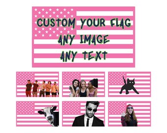 Custom Pink American Flag, American Flag Decor, Custom USA Flag Tapestry, College Dorm Flag, Pink Tapestry, Birthday Gift, Christmas Gift