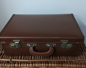 Vintage Pioneer suitcase  . Case luggage .