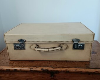 Vellum Suitcase. Vintage luggage rawhide