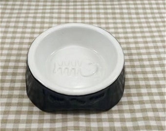 White Dog Food Bowl - Ceramic