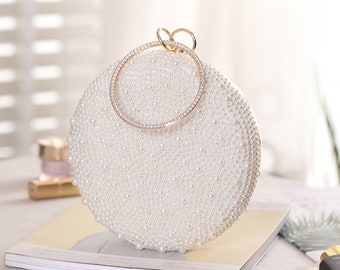 Beaded Clutch Evening Bag - Perfect for Wedding Banquets, Pearl Bridal Purse, Ideal Bridesmaid Gift