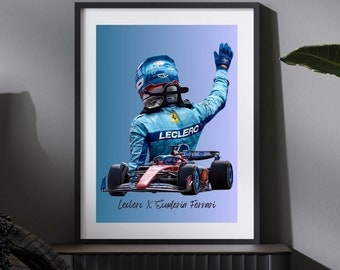 Cartel de Charles Leclerc A3 Wall Art F1 / Archivo digital / Descarga directa