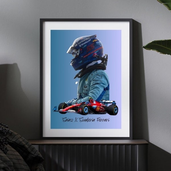 Carlos Sainz A3 poster Wall Art F1  | Digital File | Direct Download