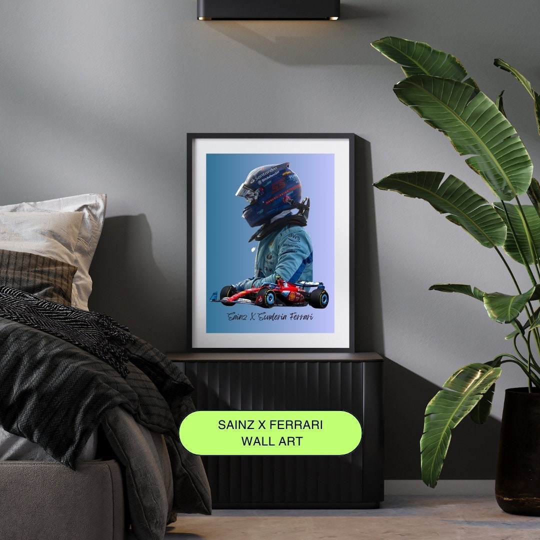 Carlos Sainz A3 Poster, Formula 1 Poster, Office Wall Art, Carlos Sainz ...