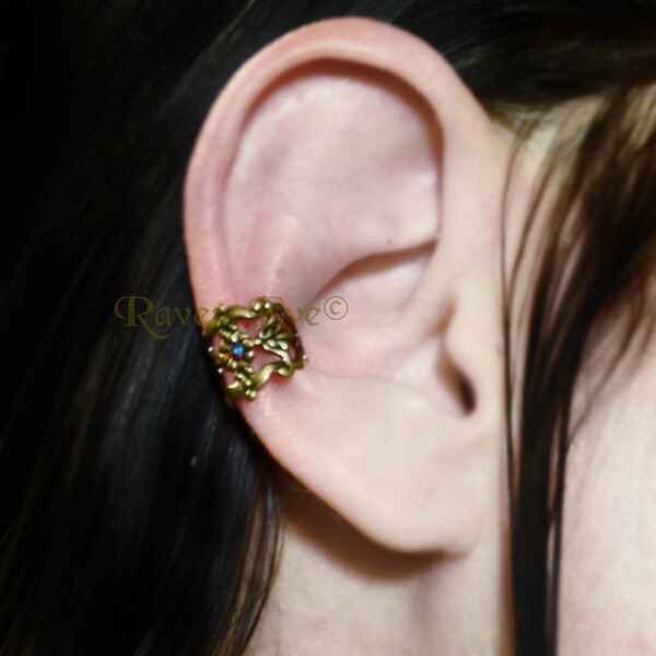 Filigrane Ohr Manschette Gothic Antique Gold Bronze Ton Ohrring Nr. Pierce nicht gepierct Einteiler Verkauf