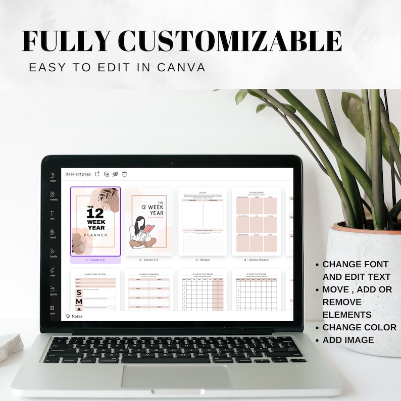 12 Week Year Planner Template Printable 90 Day Goal Planner SMART Goal 12 Week Year Planner Template Printable 90 Day Goal Planner SMART Goal