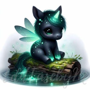 Firefly Enchantress Unicorn Clipart / 10 JPEG di alta qualità a 300 DPI Uso commerciale Fantasia stravagante Bambino carino Estate Bosco Primavera Decorazione