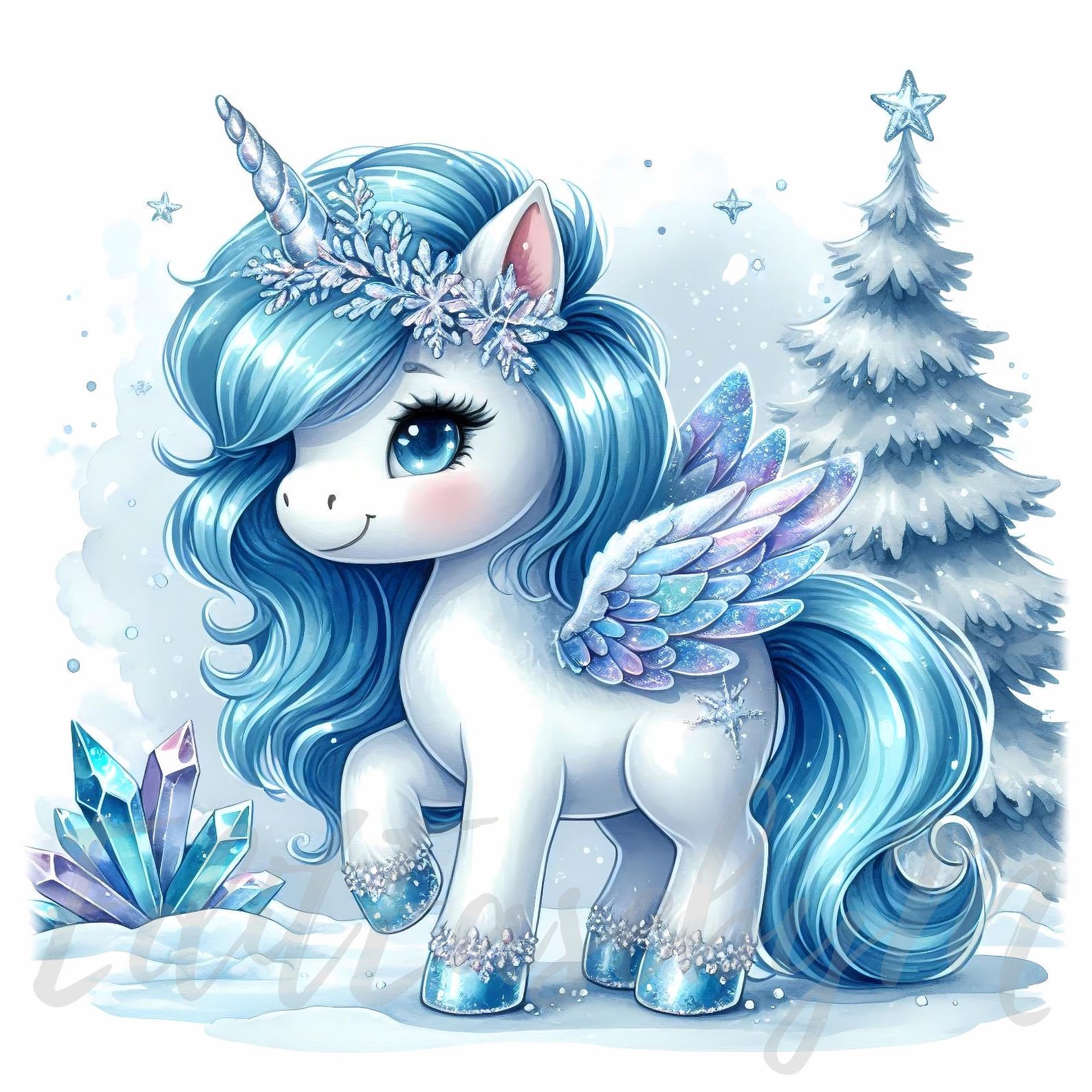 Winter Wonderland Unicorn Clipart | 10 High-quality 300 DPI Jpegs ...