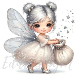 Weihnachten wünschen Fee Clipart | 10 hochwertige 300 dpi JPEGs Kommerzielle Nutzung Magische süße Mädchen Clip Art Fantasy funkelnde Stern Urlaub Dekor