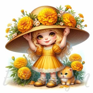 Clipart Gnome de souci d'un ami chat | 10 fichiers JPEG 300 ppp de haute qualité à usage commercial, fantaisiste, jolie fille, bohème, clipart, décoration de jardin enchanté