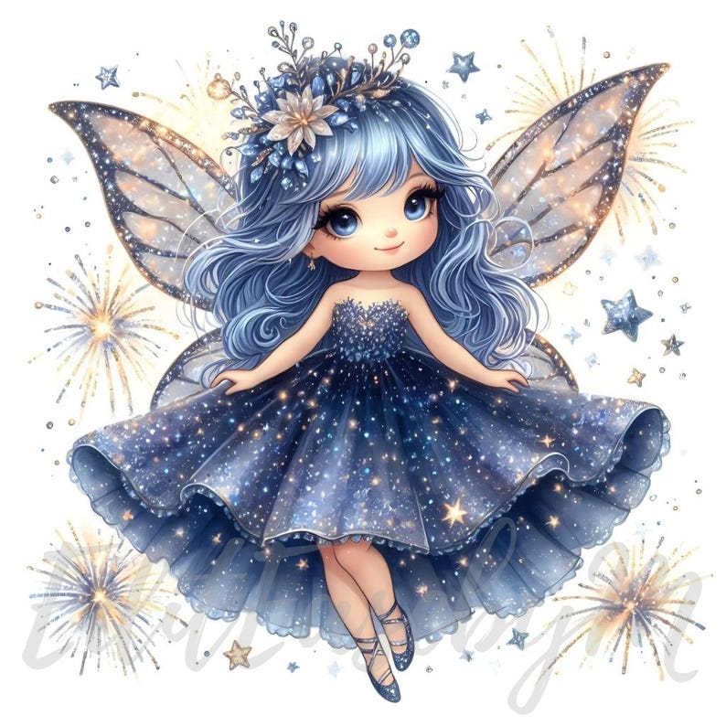 Sparkle Midnight Fairy Clipart 10 Highquality 300 DPI Jpegs Commercial