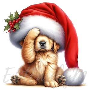 Quirky Christmas Dog Clipart | 10 High-Quality 300 DPI JPEGs Commercial Use Festive Cute Pet Puppy Clip Art Kawaii Cozy Winter Holiday Decor