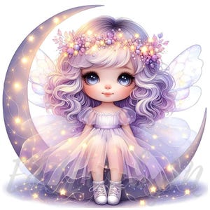 Clipart fée lumière scintillante | 10 fichiers JPEG 300 ppp de haute qualité à usage commercial lunatique fantaisie jolie fille fée Noël vacances clipart