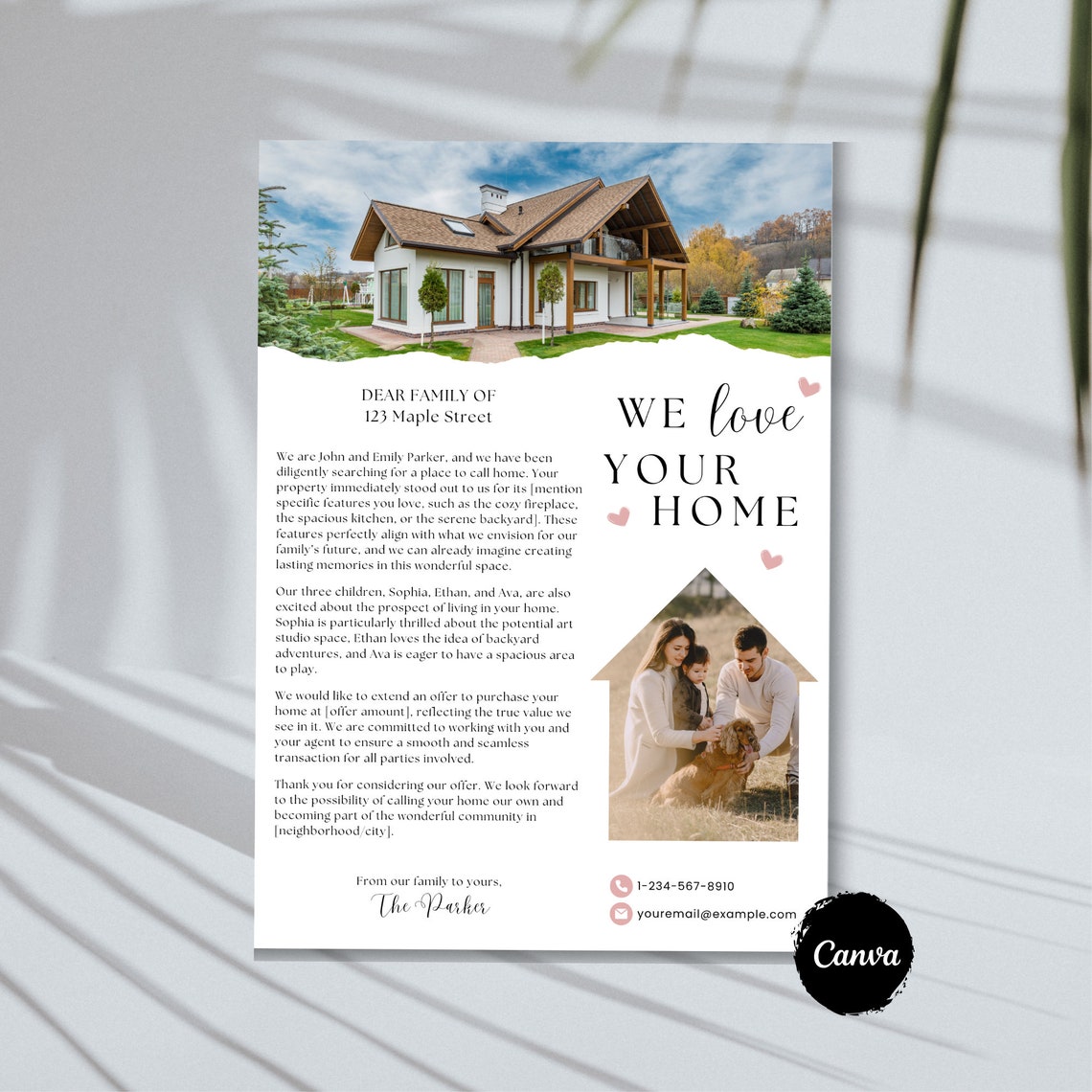 Home Offer Letter Template Editable We Love Your Home Canva Template Home Offer Letter Template Editable We Love Your Home Canva Template