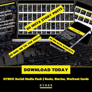 HYROX Social Media Pack | Reels, Stories, Workout Cards