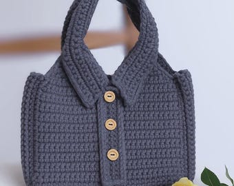 Borsa all'uncinetto, borsa a camicia, borsa alla moda per donna