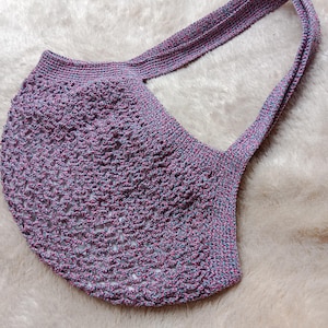 Boho chic crochet net bag, handcrafted mesh shoulder bag, crochet net bag for summer vibes