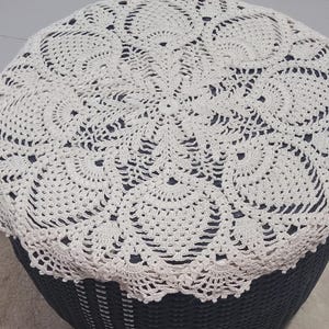 Cream Crochet Doily: Handmade Cotton Tablecloth, Elegant Centerpiece