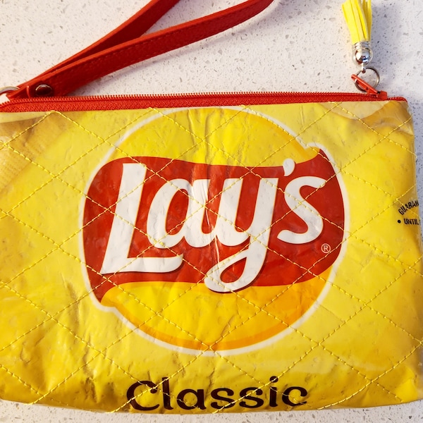 Upcycled Lays Potato Chip bag wristlet, gift for woman, gift for teenager, gift for coworker, fun gift, wristlet, upcycled bag