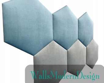 SET Hexagons Headboard soft panels (Upholstered soft bumper, soft wall padding) padded boards, wall cushion, wandkissen, wandpaneele
