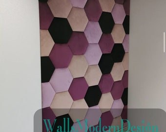 SET Hexagons Cabecero paneles blandos (Parachoques blando tapizado, acolchado de pared suave) tableros acolchados, cojín de pared, wandkissen, wandpaneele