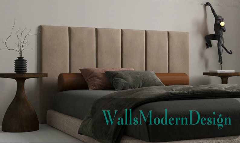 SET 10030 cm Headboard soft panels Upholstered soft bumper, soft wall padding and padded boards, wall cushion, wandkissen, wandpaneele zdjęcie 4