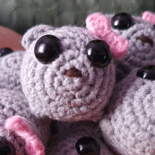 Sad hamster meme viral tiktok crochet keychain handmade