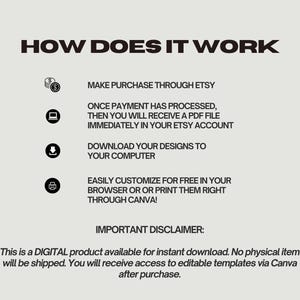 Pode incluir: Como usar um produto digital: fa&ccedil;a uma compra atrav&eacute;s do Etsy, fa&ccedil;a o download de um arquivo PDF, personalize-o gratuitamente no seu navegador ou imprima-o usando o Canva. Este &eacute; um produto digital dispon&iacute;vel para download instant&acirc;neo. Nenhum item f&iacute;sico ser&aacute; enviado.