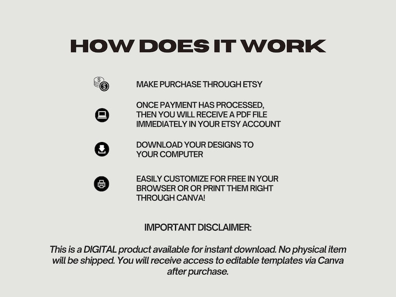 Pode incluir: Como usar um produto digital: fa&ccedil;a uma compra atrav&eacute;s do Etsy, fa&ccedil;a o download de um arquivo PDF, personalize-o gratuitamente no seu navegador ou imprima-o usando o Canva. Este &eacute; um produto digital dispon&iacute;vel para download instant&acirc;neo. Nenhum item f&iacute;sico ser&aacute; enviado.