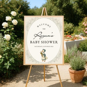Duck Baby Shower Welcome Sign Canva Editable Template Printable Sign with Silly Goose Gender Neutral Baby Shower Decor Vintage Duck Theme