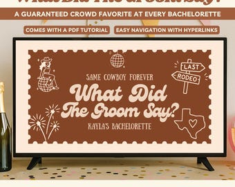Last Rodeo Bachelorette Game: What Did The Groom Say (Canva Template)