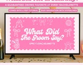 What Did The Groom Say Game, Bachelorette Party Drinking Game, Funny Bridal Shower Trivia, Viral TikTok Girls Night Game, Hen Party Games