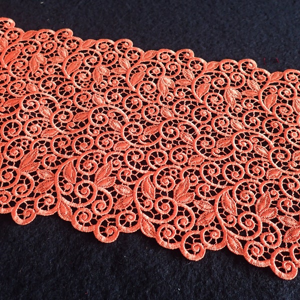 Vintage wide coral Swiss retro lace trim - for underwear - nightwear - lingerie - dressmaking - crafts - soft furnishings