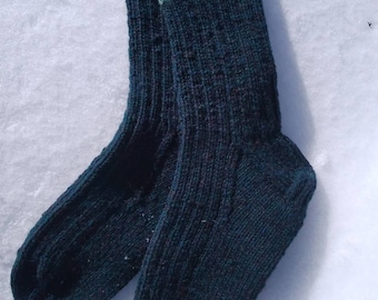 Hand knit warm wool socks