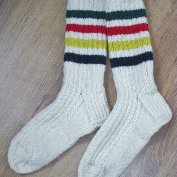 Hudson's Bay Inspired Wool Socks - Mens M