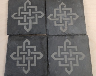 celtic knot laser engraved slate coaster. set of 4  Irish ireland celtic knot great for bar