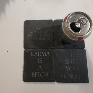 being an adult is highly overrated slate coaster. image 3