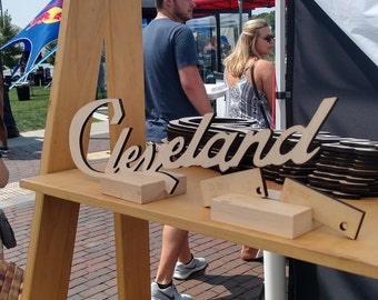 Cleveland sign with a base