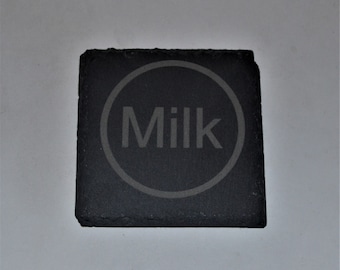 Custom Engraved Slate Coaster - milk