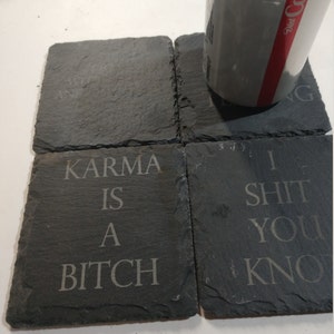 being an adult is highly overrated slate coaster. image 4