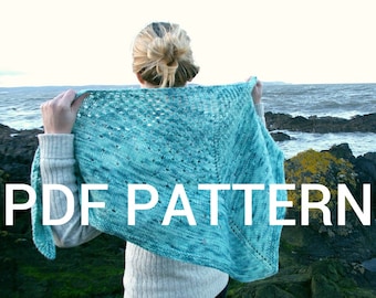 PDF pattern - knitting pattern - triangular shawl pattern - worsted weight shawl pattern